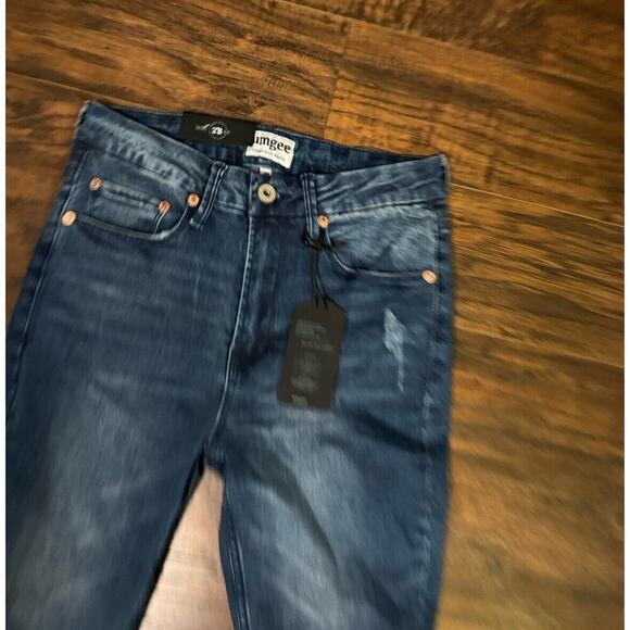 Umgee High Rise Skinny Jeans Sz:28 Medium Blue Distressed - Picture 5 of 8